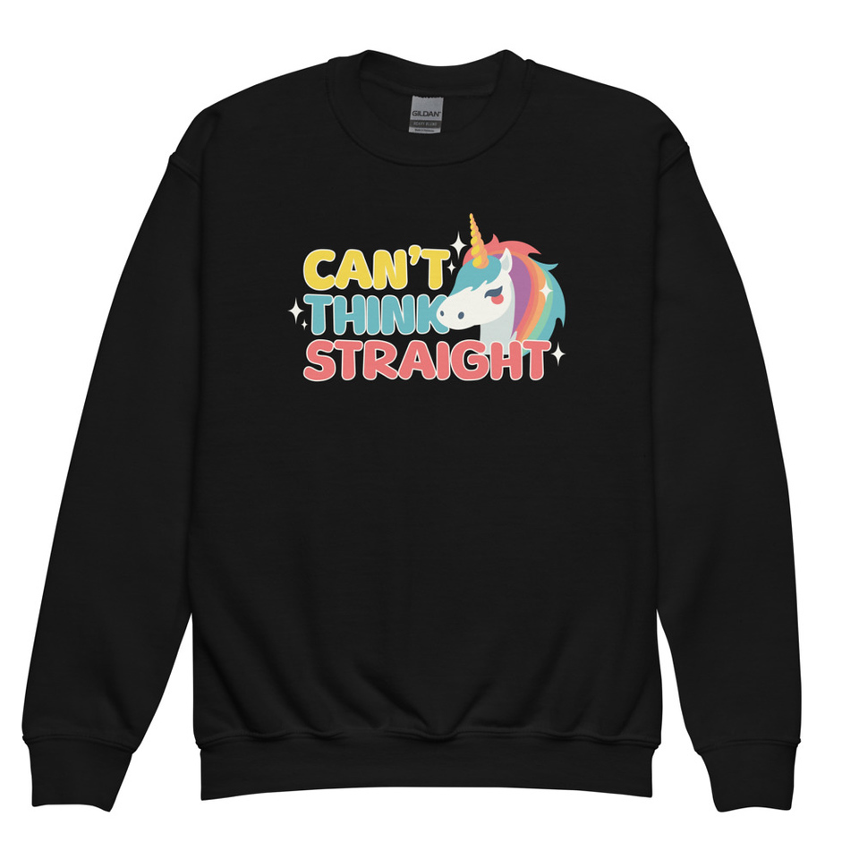 Can't Think Straight (2) Youth Crew Neck Sweatshirt