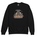 Catzilla - Funny Comic Animal Youth Crew Neck Sweatshirt