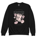 Coffee Break Mascot Youth Crew Neck Sweatshirt