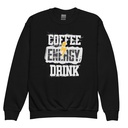 Coffee Energy Drink - Grunge Bolt Youth Crew Neck Sweatshirt