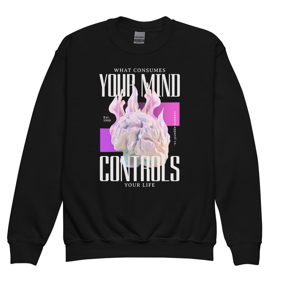 Control your Mind Youth Crew Neck Sweatshirt