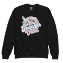 Cool Teacher Vibes Youth Crew Neck Sweatshirt