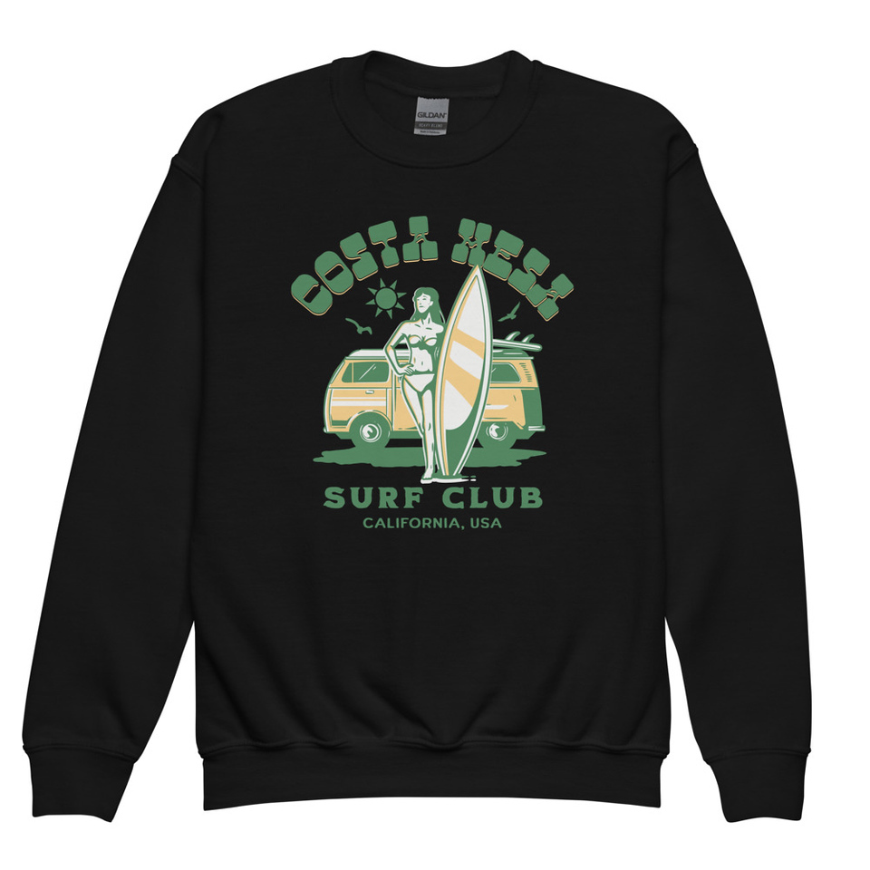 Costa Mesa Surf Club - Campervan Youth Crew Neck Sweatshirt