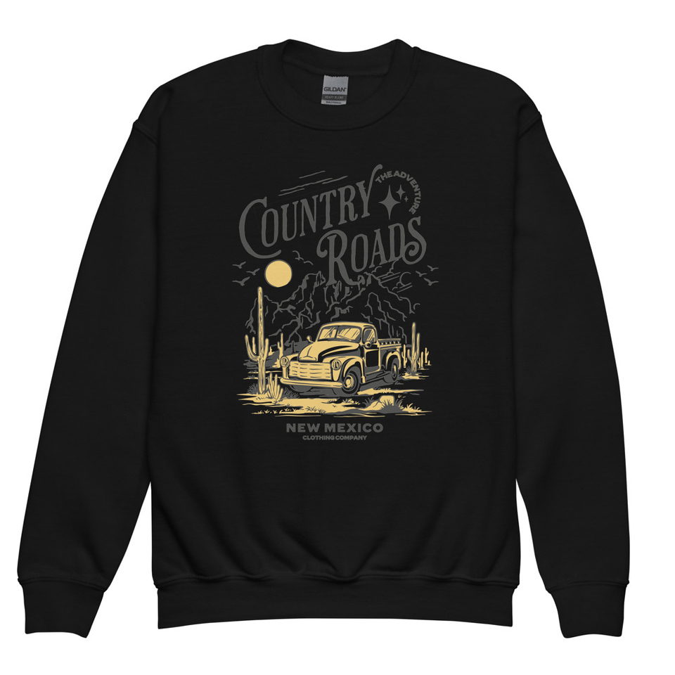 Country Roads - Wild West Youth Crew Neck Sweatshirt