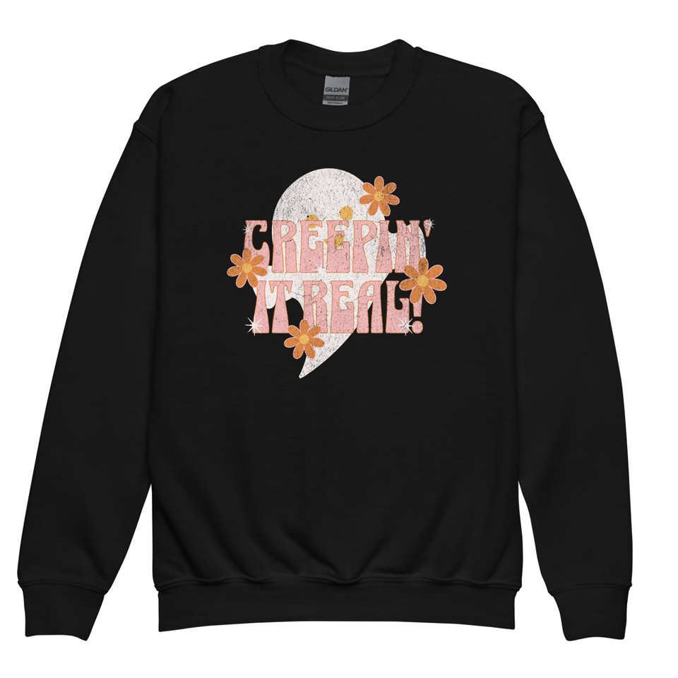 Creepin' It Real - Halloween Youth Crew Neck Sweatshirt