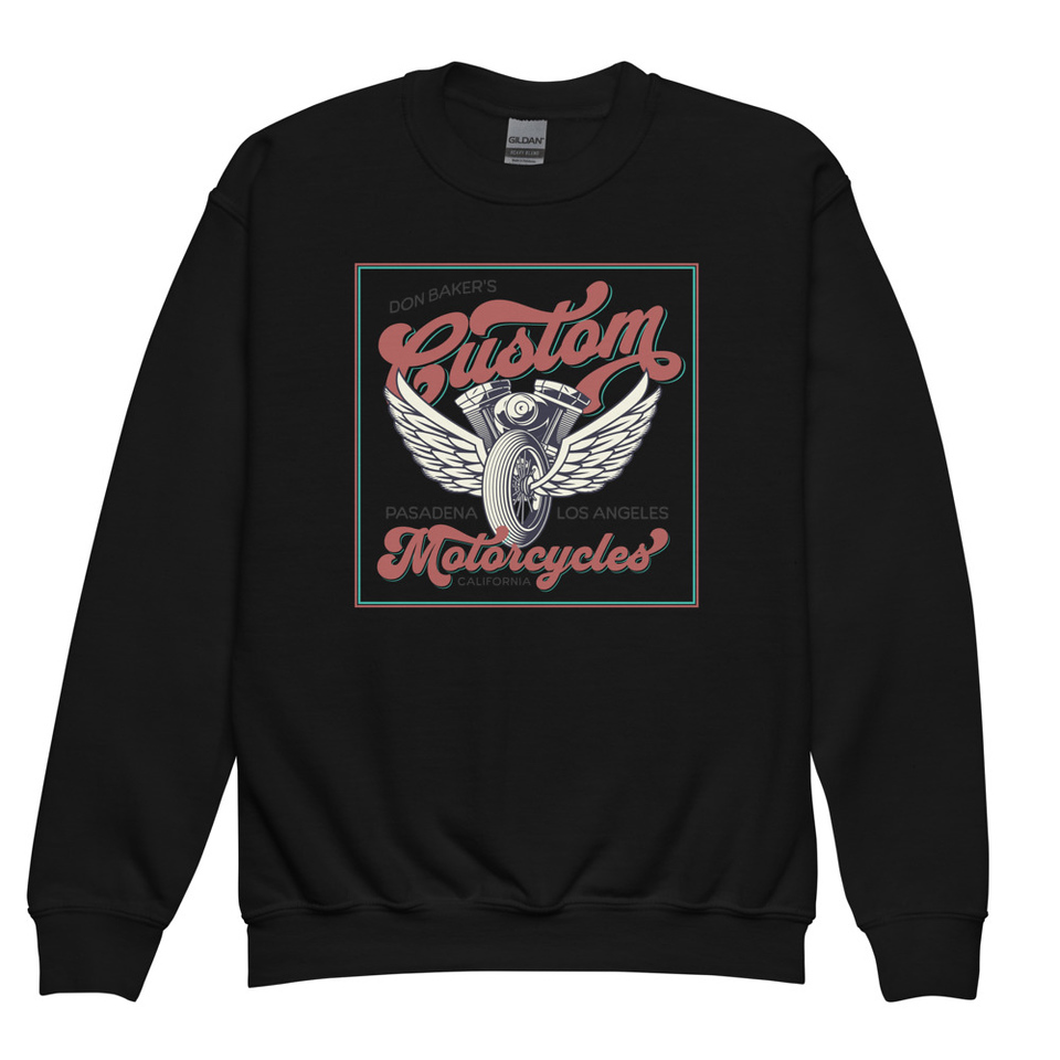custom motorcycle  Youth Crew Neck Sweatshirt