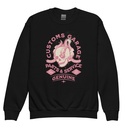 Customs Garage - Flaming Skull Youth Crew Neck Sweatshirt