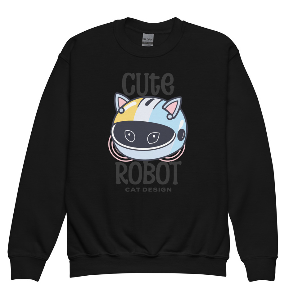 Cute Cat - AI Youth Crew Neck Sweatshirt