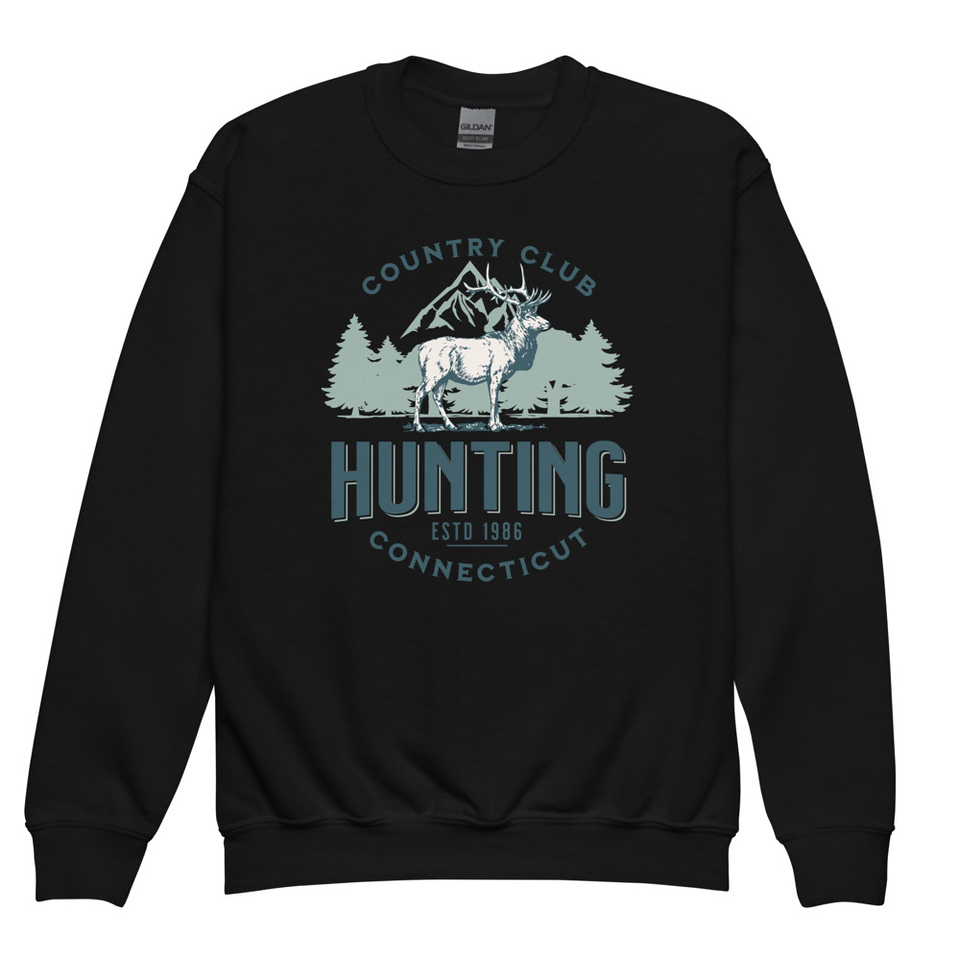 Deer Hunting Country Club  Youth Crew Neck Sweatshirt