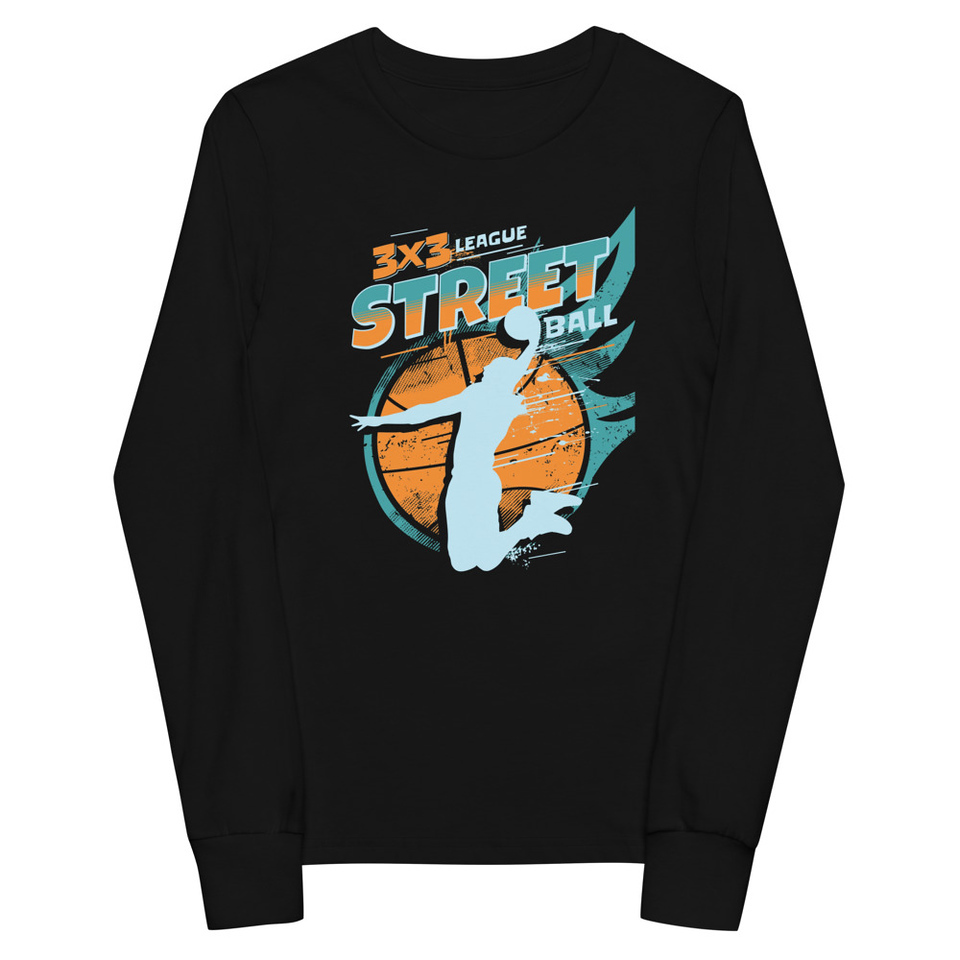 3x3 Basketball League Youth Long Sleeve Tee