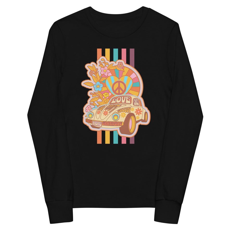 60s flower power Youth Long Sleeve Tee