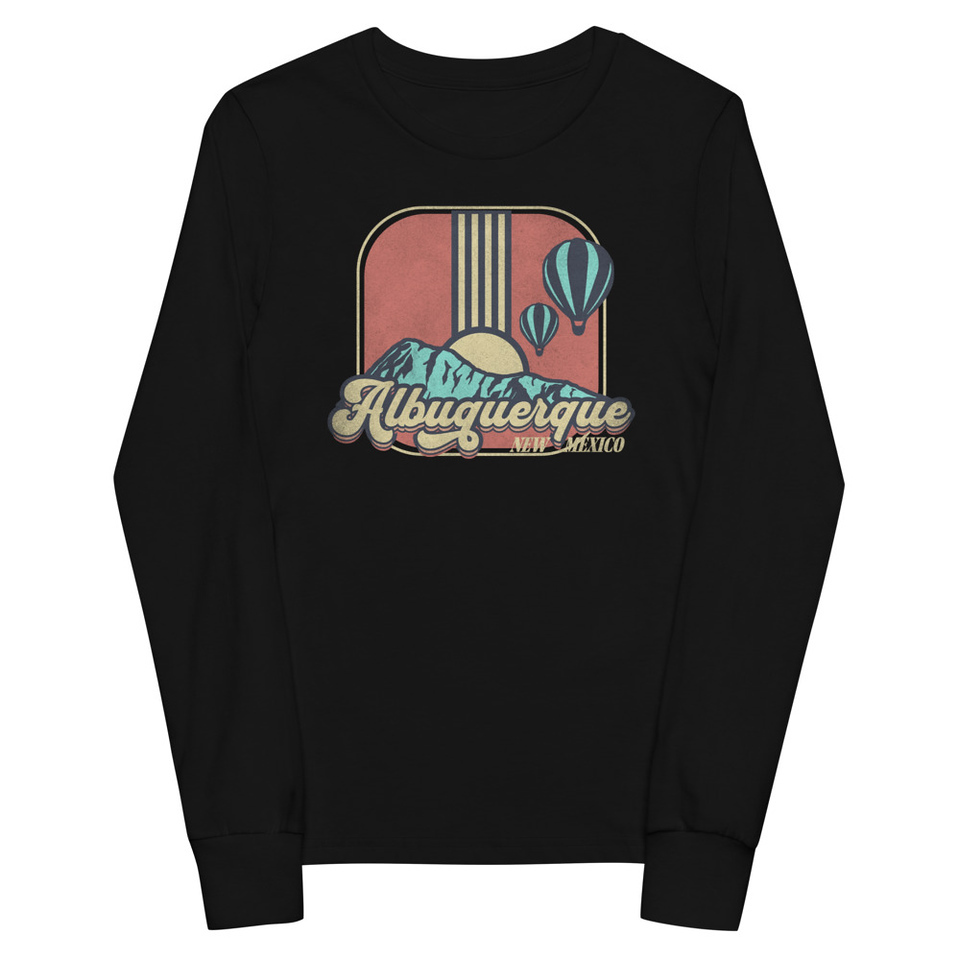 Albuquerque - Retro Hot Air Baloon Youth Long Sleeve Tee
