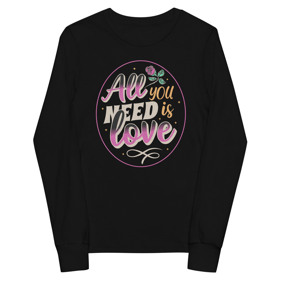All you Need is Love - Valentines Day Youth Long Sleeve Tee