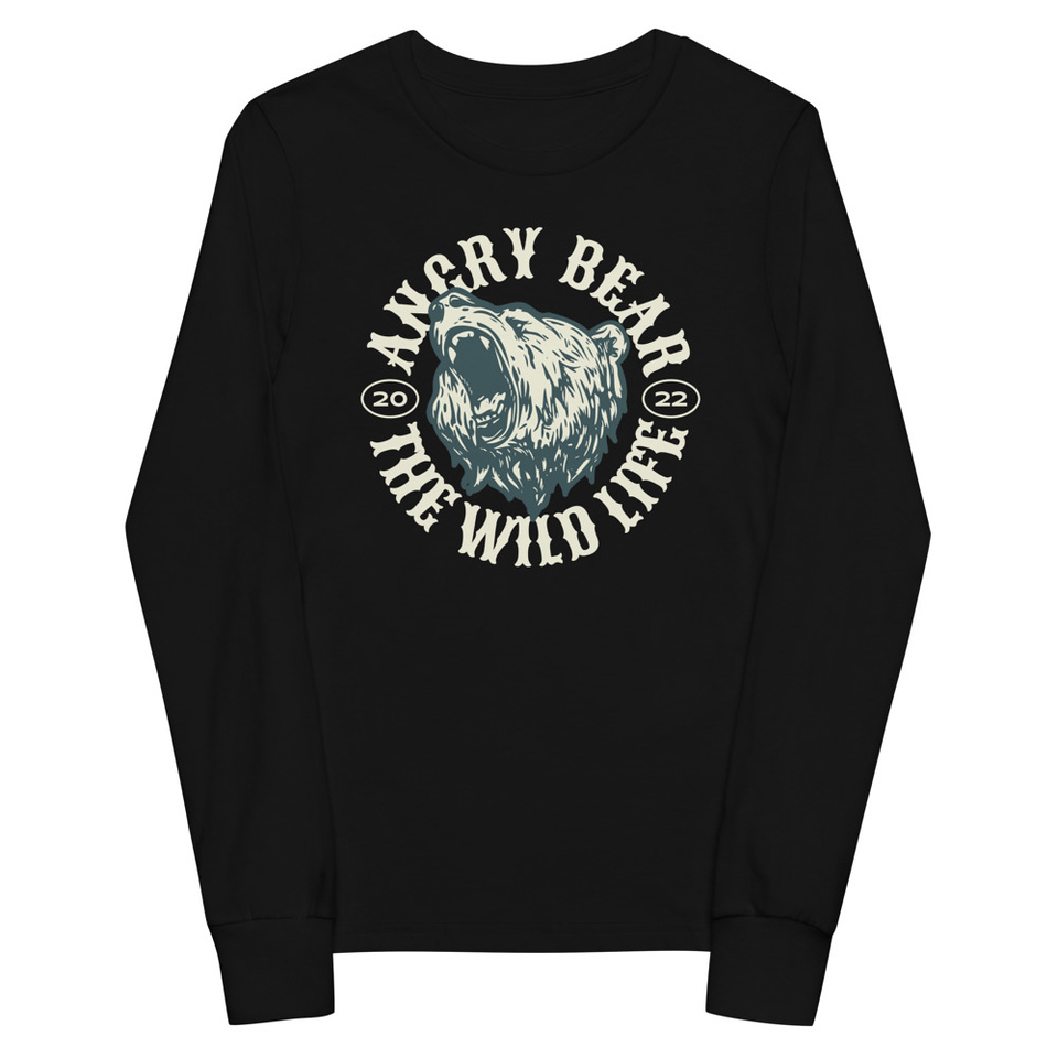 Angry Bear - Wild Life Animal Youth Long Sleeve Tee