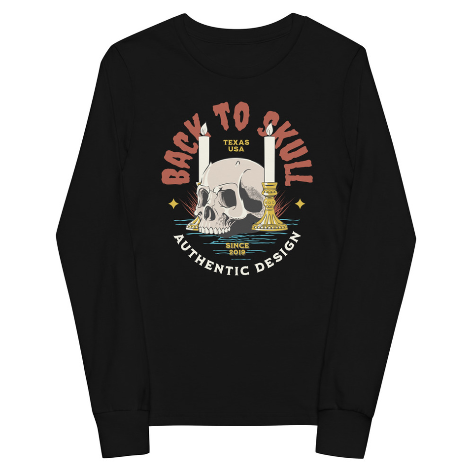 Back to Skull - Authenthic Design  Youth Long Sleeve Tee