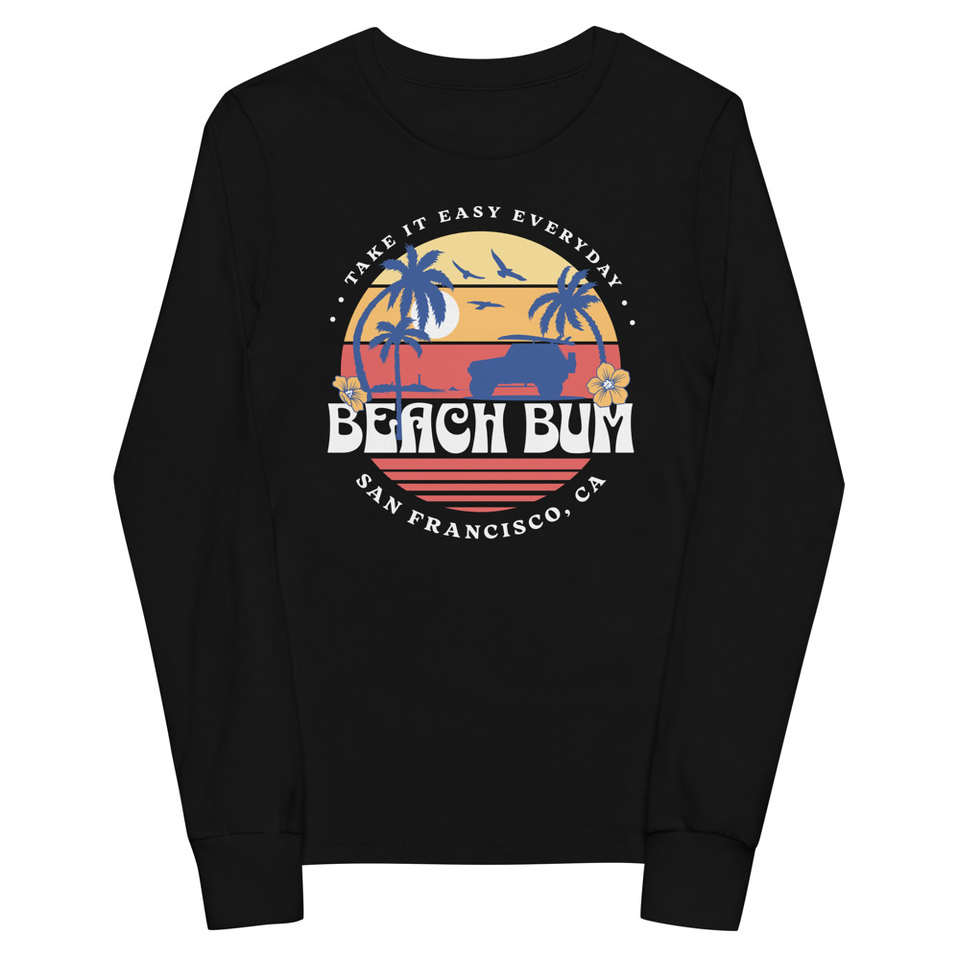 Beach Bum - Sunset Surfing Youth Long Sleeve Tee