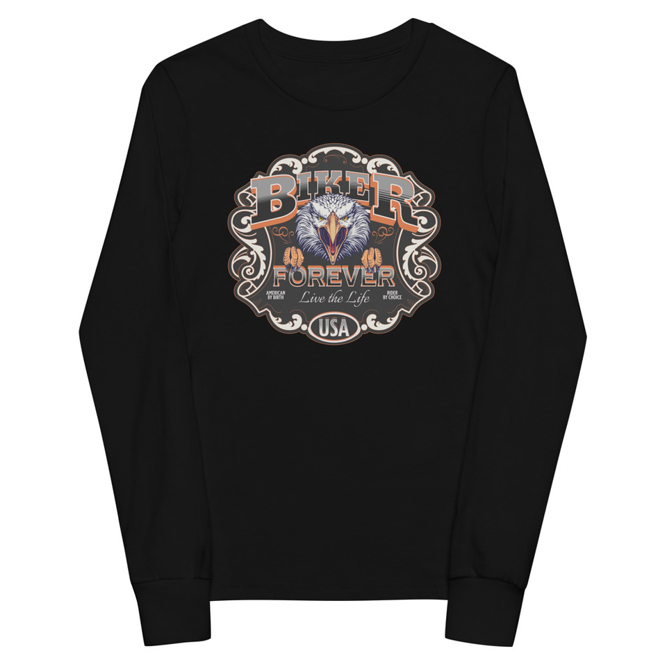 biker forever Youth Long Sleeve Tee