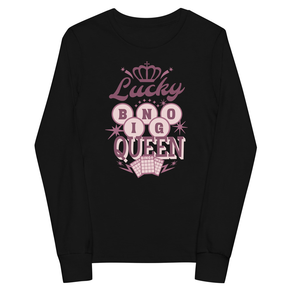 Bingo Queen - Retro Crown Youth Long Sleeve Tee