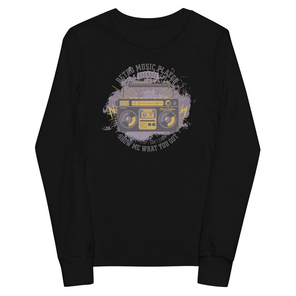 Boombox Music Player - Retro Youth Long Sleeve Tee