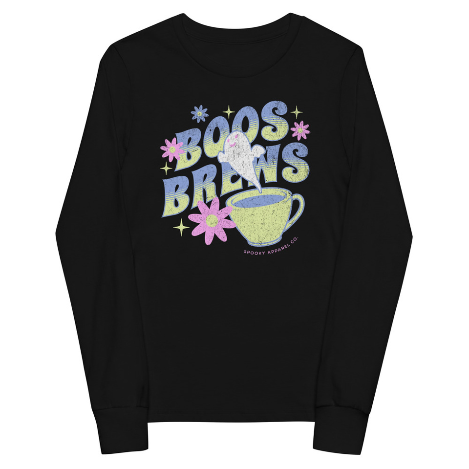 Boos + Brews - Halloween Youth Long Sleeve Tee