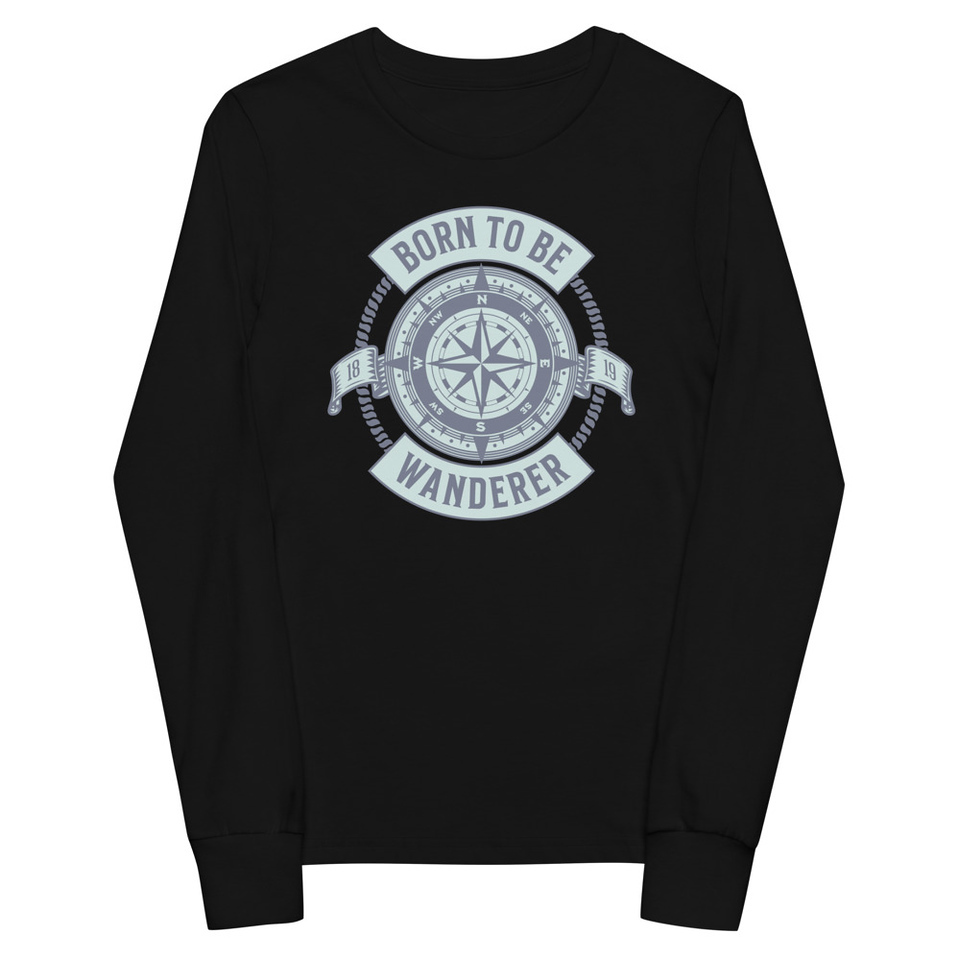 Born to be Wanderer - Compass Youth Long Sleeve Tee