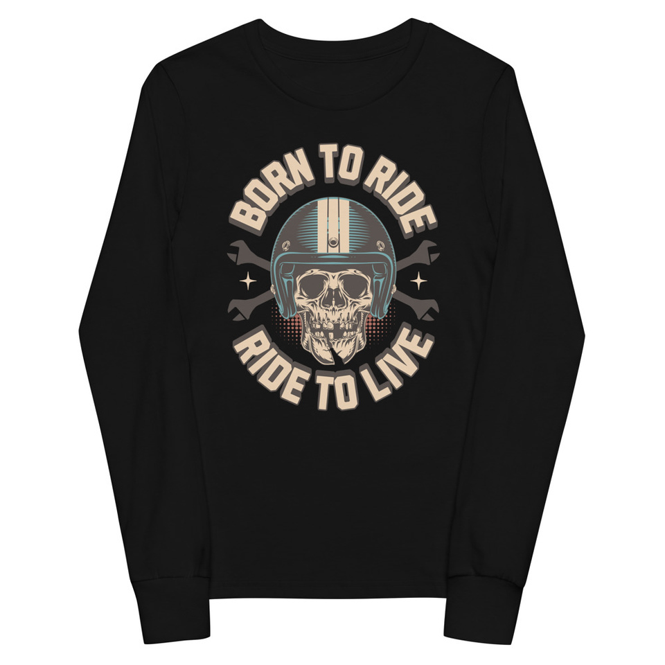 Born to Ride, Ride to Live Youth Long Sleeve Tee