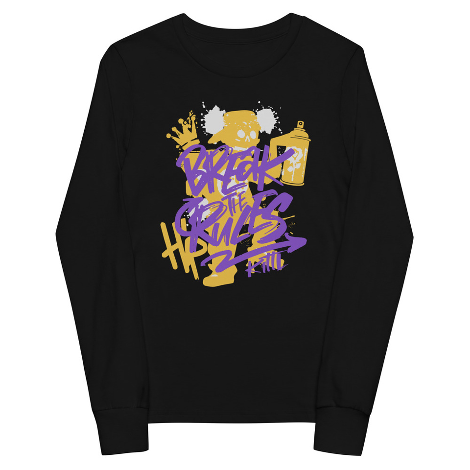 Break the Rules Graffiti - Spray Paint Youth Long Sleeve Tee