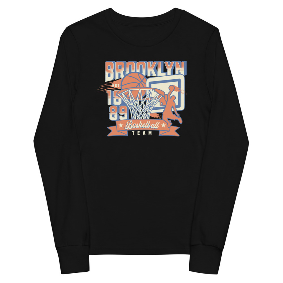 Brooklyn Basketball Team - Athletic Sports Youth Long Sleeve Tee