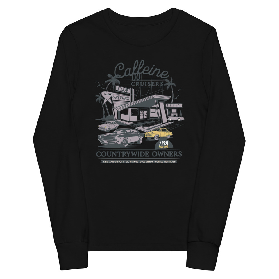 Caffeine Cruisers Youth Long Sleeve Tee