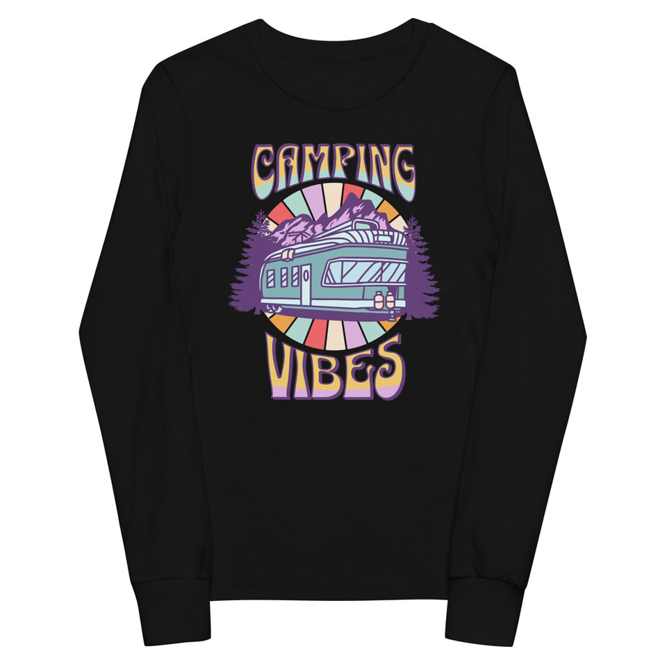 Camping Vibes Youth Long Sleeve Tee