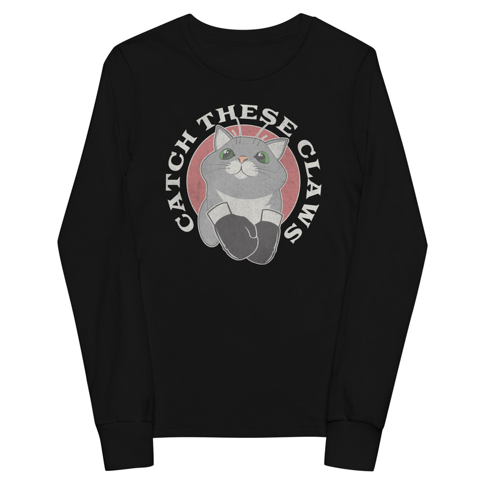 Catch These Claws - Cute Cat Youth Long Sleeve Tee