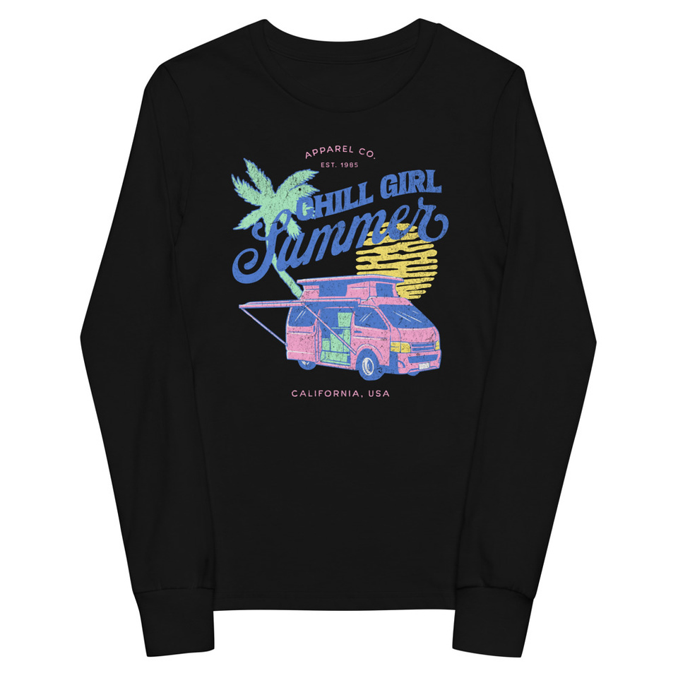 Chill Girl Summer Youth Long Sleeve Tee