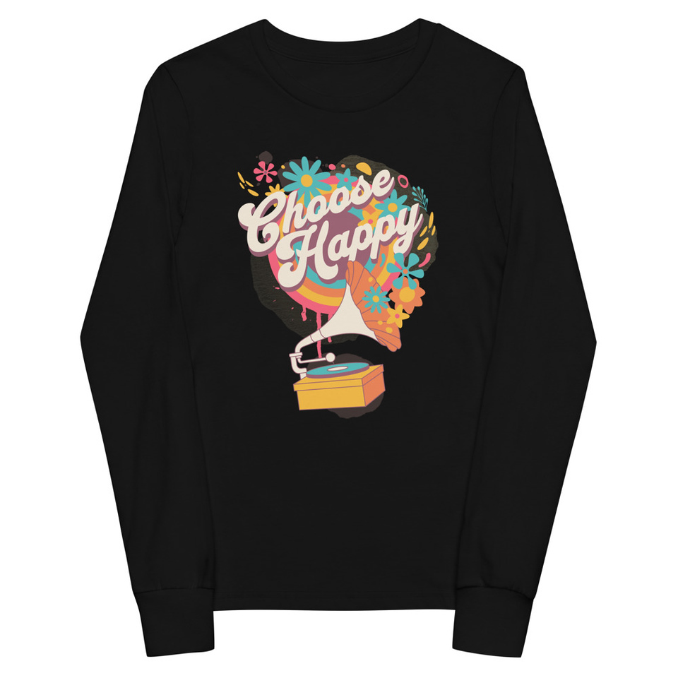Choose Happy - Retro Music Youth Long Sleeve Tee