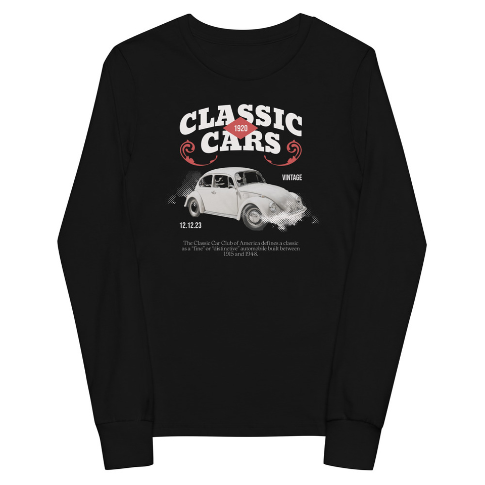 Classic Cars Youth Long Sleeve Tee
