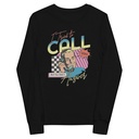 Classic Retro Illustrative Portrait Men Calling Youth Long Sleeve Tee