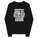 Coffee Energy Drink - Grunge Bolt Youth Long Sleeve Tee