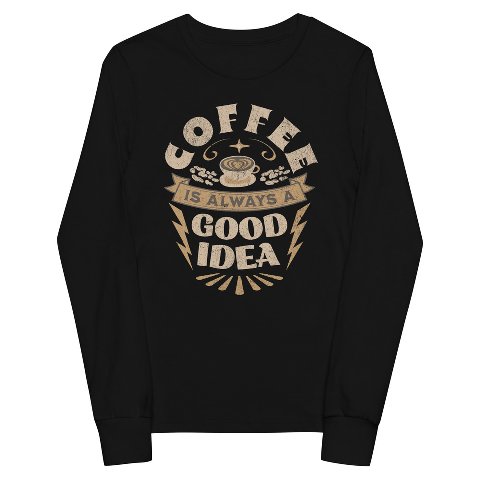 Coffee is always a good idea - Lightning Bolt Youth Long Sleeve Tee