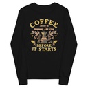 Coffee, The art of Winning The Day Youth Long Sleeve Tee