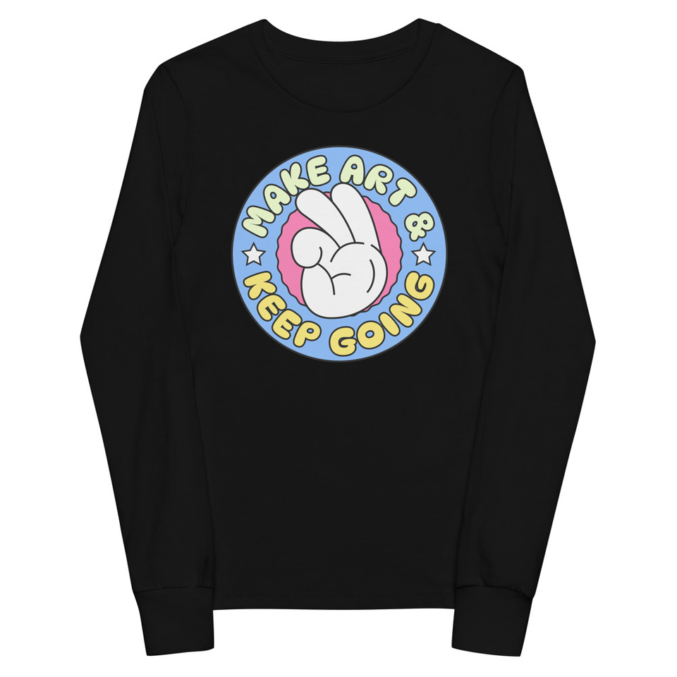 Colorful Fun Retro Style Badge Youth Long Sleeve Tee