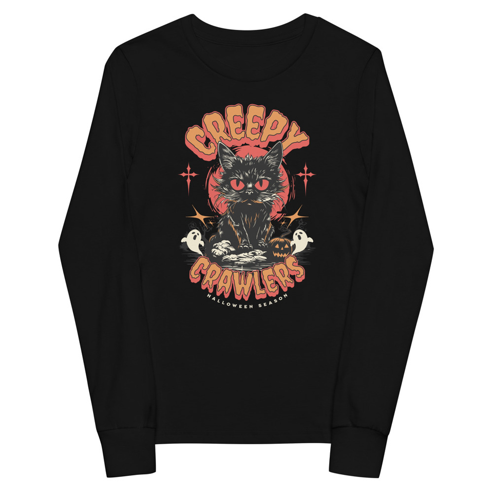 Creepy Crawlers Halloween Youth Long Sleeve Tee