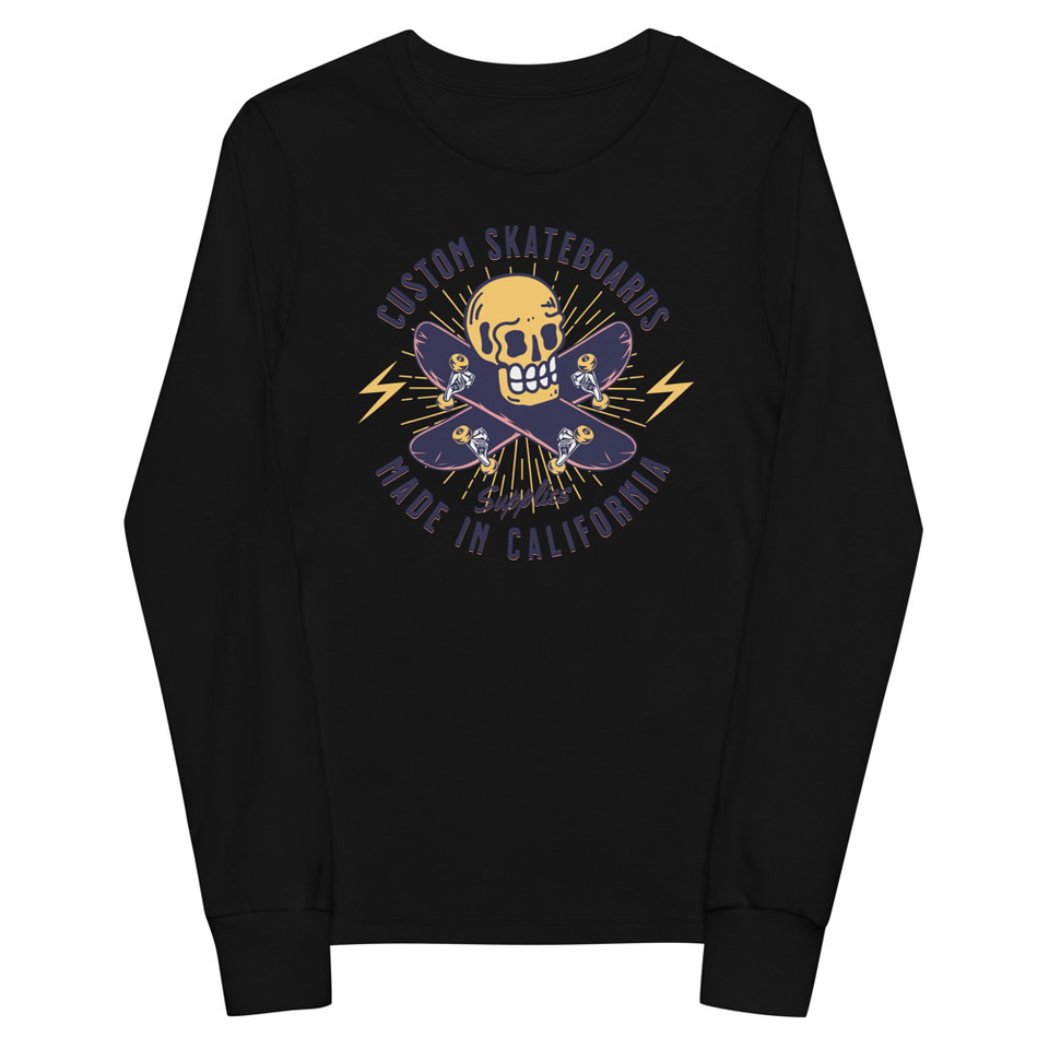 Custom Skateboards - Skull Youth Long Sleeve Tee