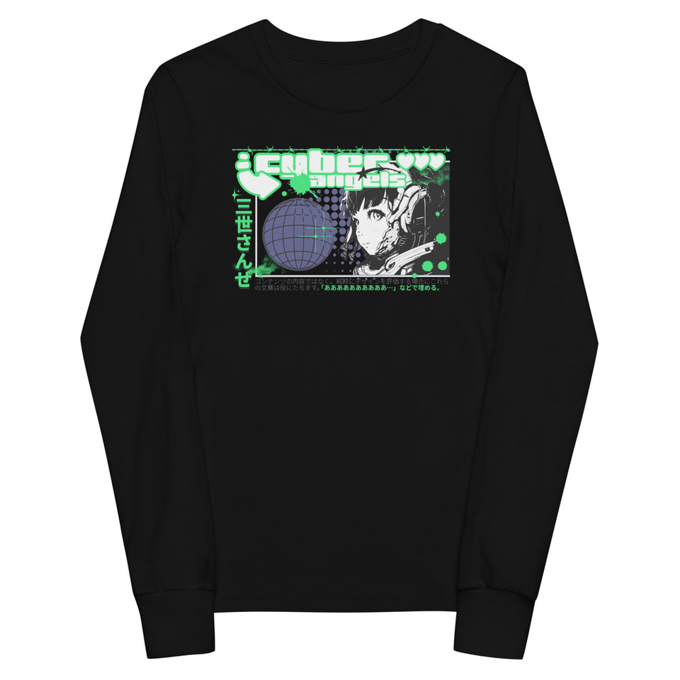 Cyber Angels - Y2k Girl Anime Youth Long Sleeve Tee