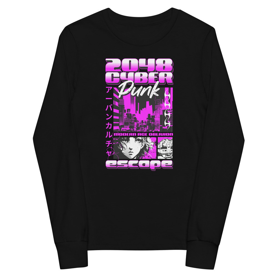 Cyber Punk Escape - Japanese Anime Youth Long Sleeve Tee