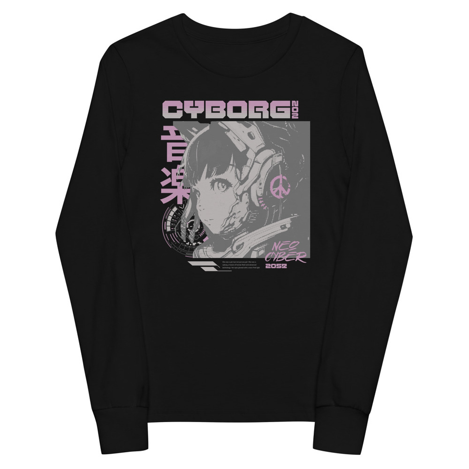 Cyborg - Y2k Style Youth Long Sleeve Tee