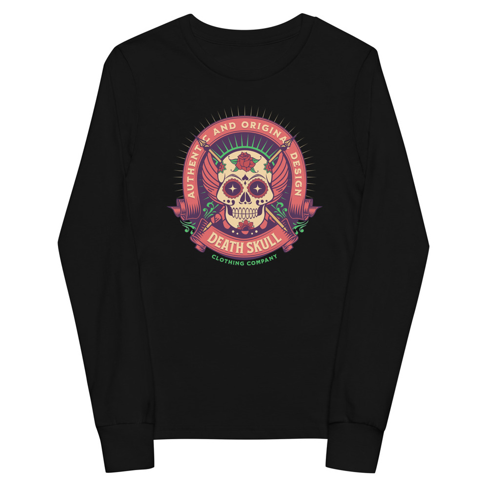 Death Skull - Badge  Youth Long Sleeve Tee
