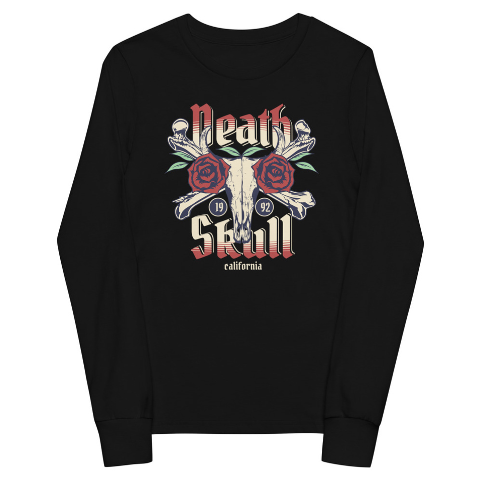 Death Skull - Flower Youth Long Sleeve Tee
