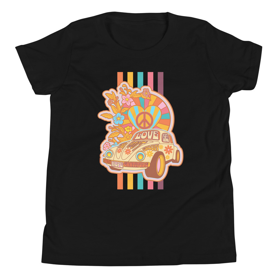 60s flower power Youth Staple Tee