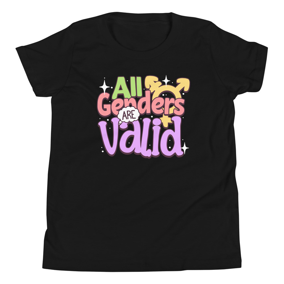 All Genders are Valid Youth Staple Tee