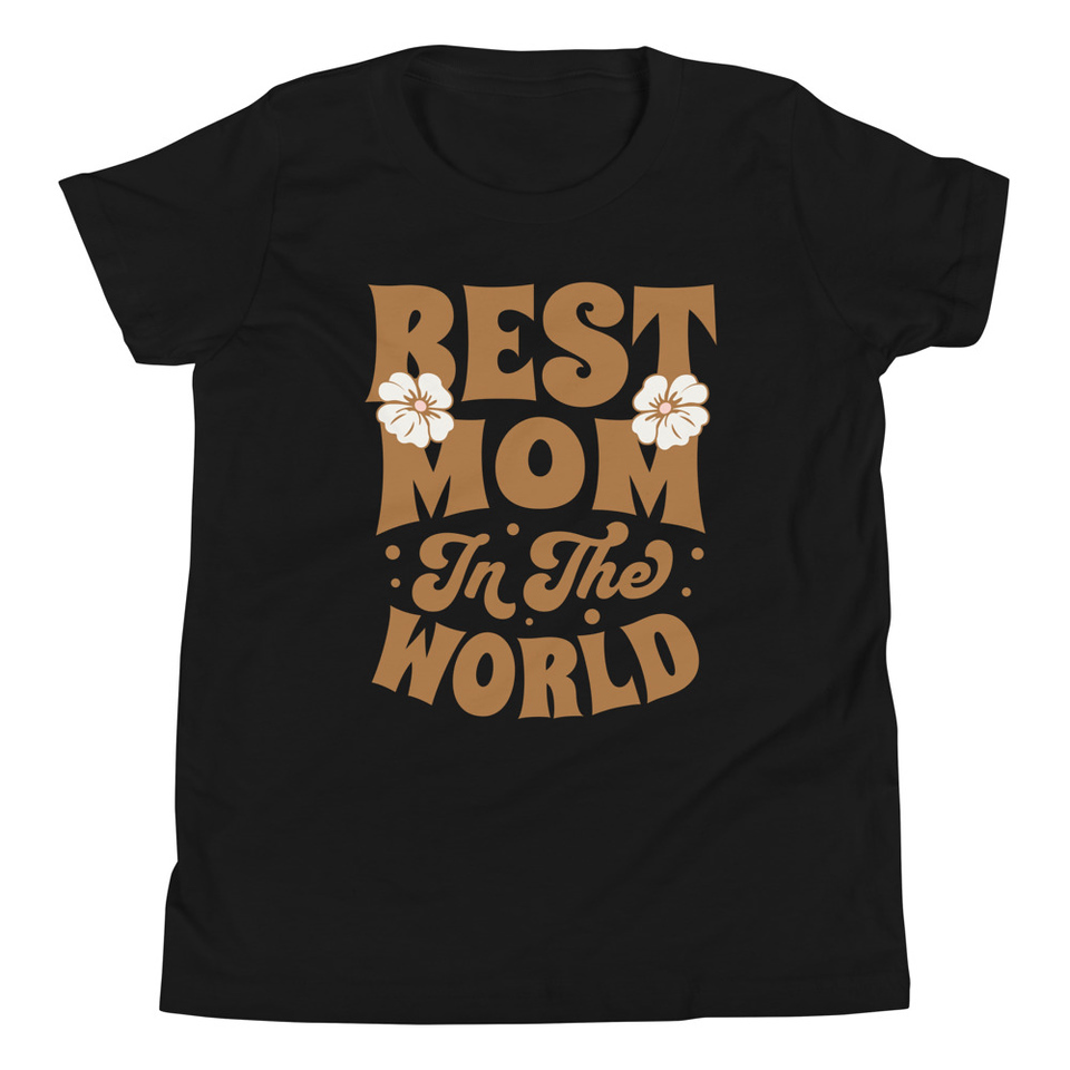 Best Mom in the World - Flowers Youth Staple Tee