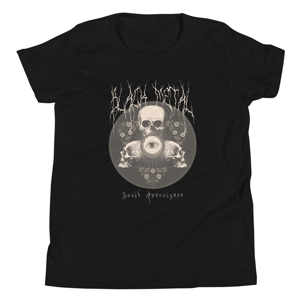 Black Metal - Hardcore skull theme design Youth Staple Tee